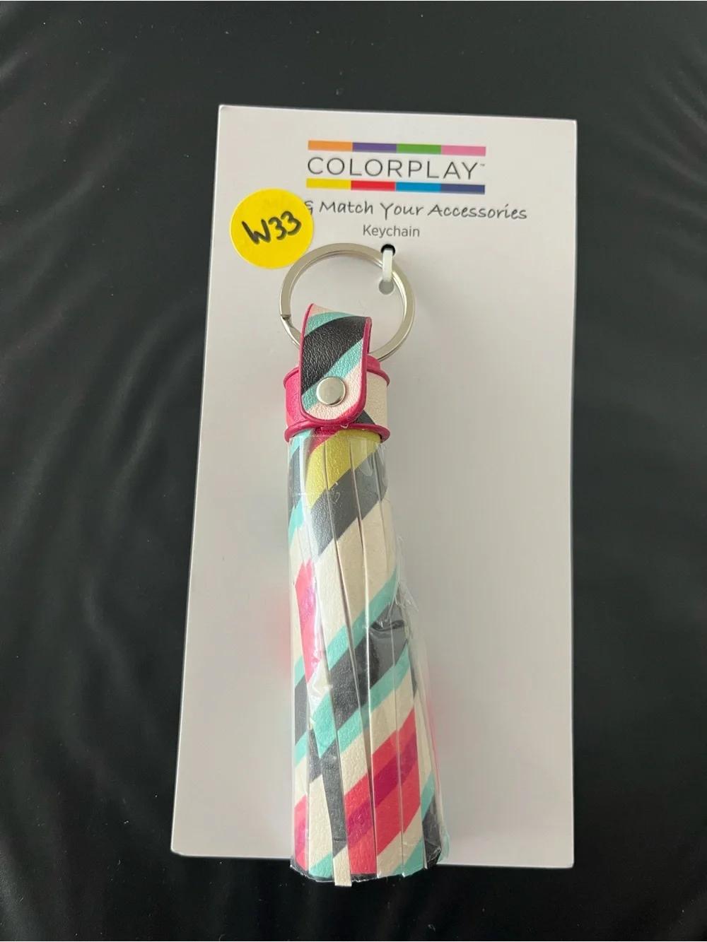 Multicolor Stripe Tassel Keychain